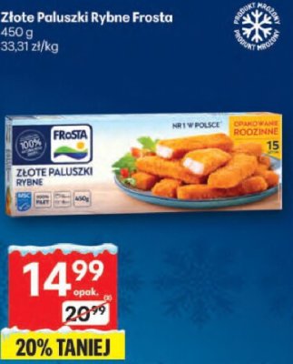 Złote Paluszki Rybne Frosta 450g promocja w Delikatesy Centrum