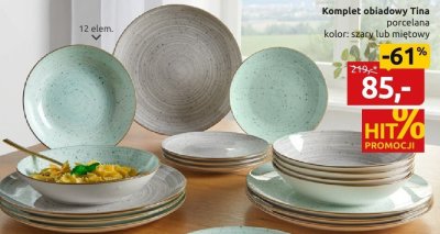 Komplet obiadowy Tina porcelana promocja w Black Red White