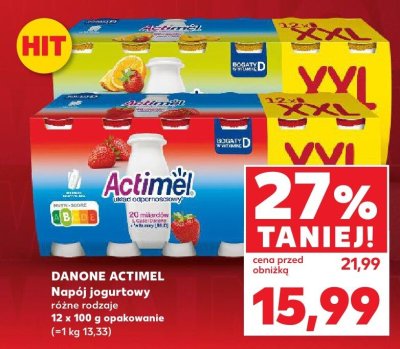 Napój jogurtowy Actimel różne rodzaje 12 x 100 g  promocja w Kaufland