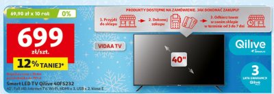 Smart LED TV Qilive 40FS232 promocja w Auchan