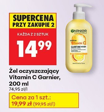 Żel oczyszczający Vitamin C Garnier, 200 ml promocja w Biedronka