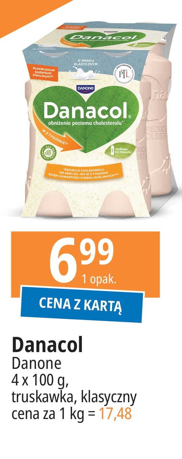 Jogurt biały DANONE DANACOL promocja w Leclerc