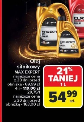 Olej silnikowy Max Expert Orlen promocja w Carrefour