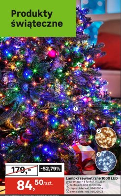 Lampki zewnętrzne 1000 LED programator - 8 funkcji, dł. 25 m multicolor promocja w Leroy Merlin