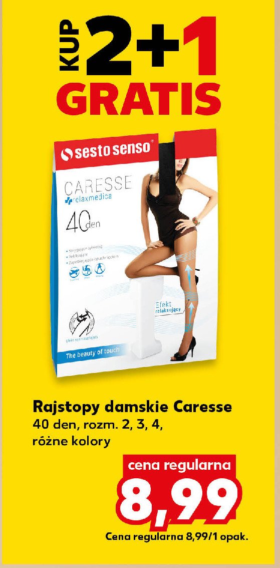 Rajstopy caresse 40 den Sesto senso promocja w Kaufland