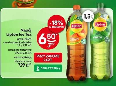 Napój Lipton Ice Tea green, peach promocja w Żabka