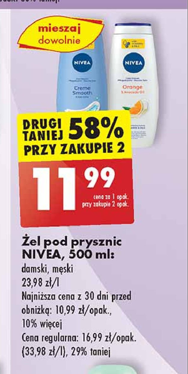 Żel pod prysznic orange & avocado oil Nivea promocja