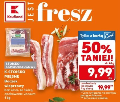 Boczek wieprzowy bez kości promocja w Kaufland