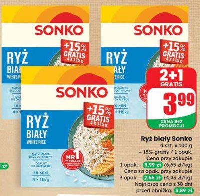 Ryż biały Sonko promocja w Dino