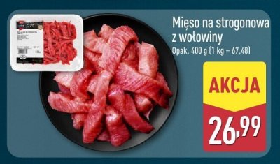 Mięso na strogonowa z wołowiny promocja w Aldi