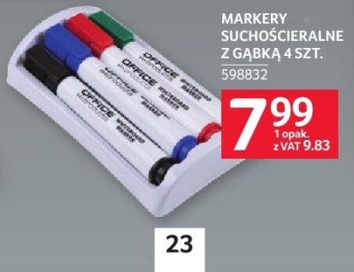Markery suchościeralne z gąbką 4 szt. promocja w Selgros