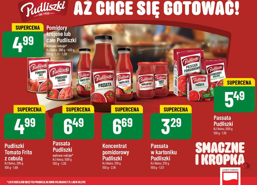 Tomato frito z cebulą Pudliszki promocja w POLOmarket