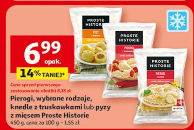 Pierogi, wybrane rodzaje, knedle z truskawkami lub pyzy z mięsem Proste Historie promocja w Auchan