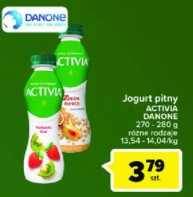 Jogurt zboża i owoce Danone activia promocja