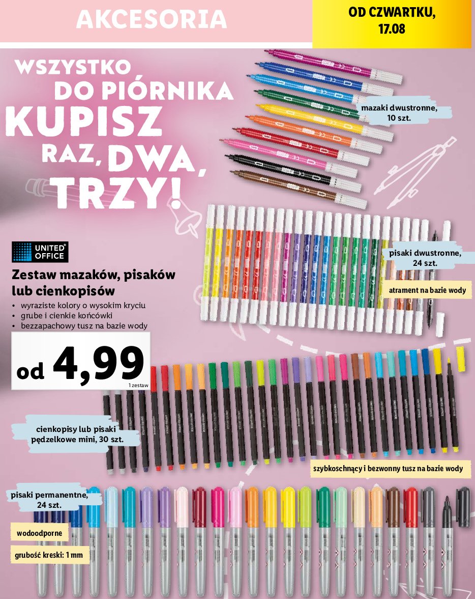 Pisaki p臋dzelkowe mini UNITED OFFICE promocja