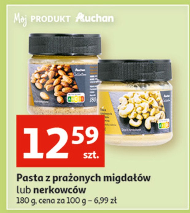 Pasta z pra偶onych migda艂贸w AUCHAN COLLECTION promocja