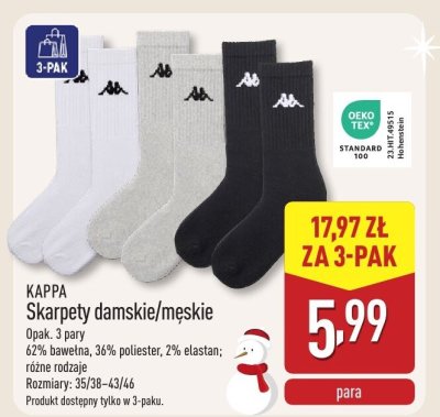 Skarpety damskie/męskie 3 pary promocja w Aldi