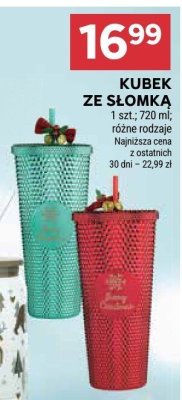 Kubek ze słomką 1 szt. 720 ml różne rodzaje promocja w Stokrotka