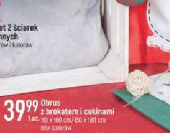 Obrus z brokatem i cekinami 110 x 160 cm promocja