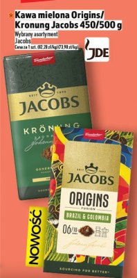 Kawa mielona Jacobs Origins/Kronung 450/500 g promocja w TOPAZ