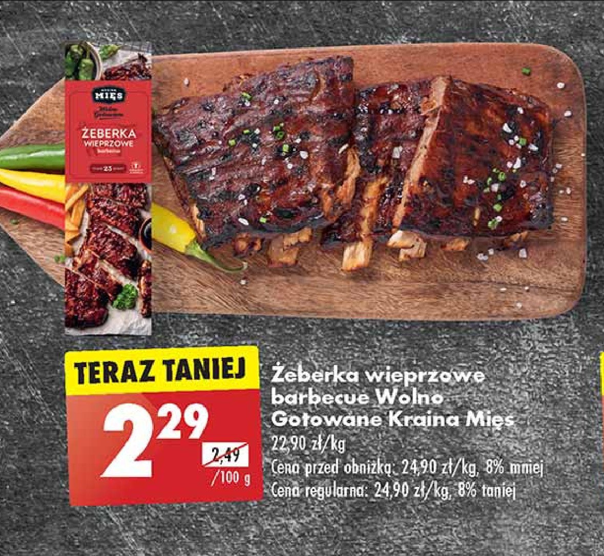 Żeberka wieprzowe barbecue wolno gotowane Kraina mięs promocja