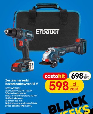 Zestaw narzędzi bezszczotkowych 18 V Erbauer promocja w Castorama
