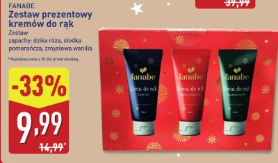 Zestaw prezentowy kremów do rąk Fanabe promocja w Aldi