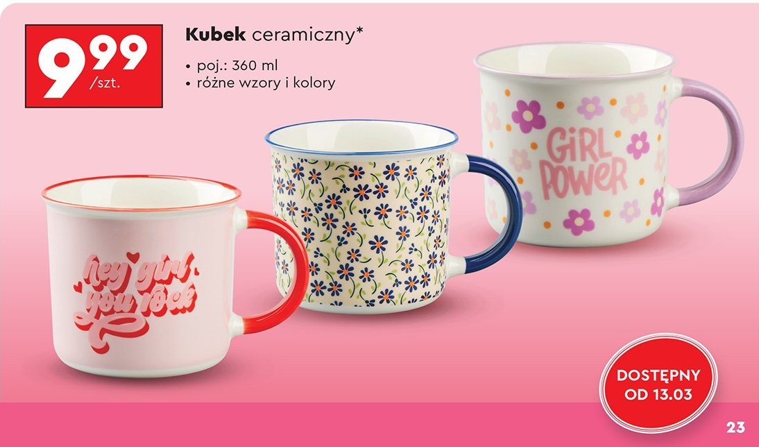 Kubek ceramiczny 360 ml promocja w Biedronka