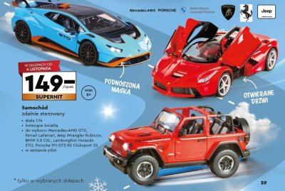 Samochód zdalnie sterowany, różne modele promocja w Biedronka