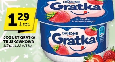 Jogurt Gratka truskawkowa promocja w Euro Sklep