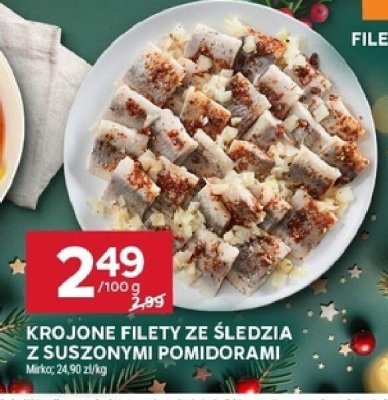 Krojone filety ze śledzia z suszonymi pomidorami Mirko promocja w Stokrotka