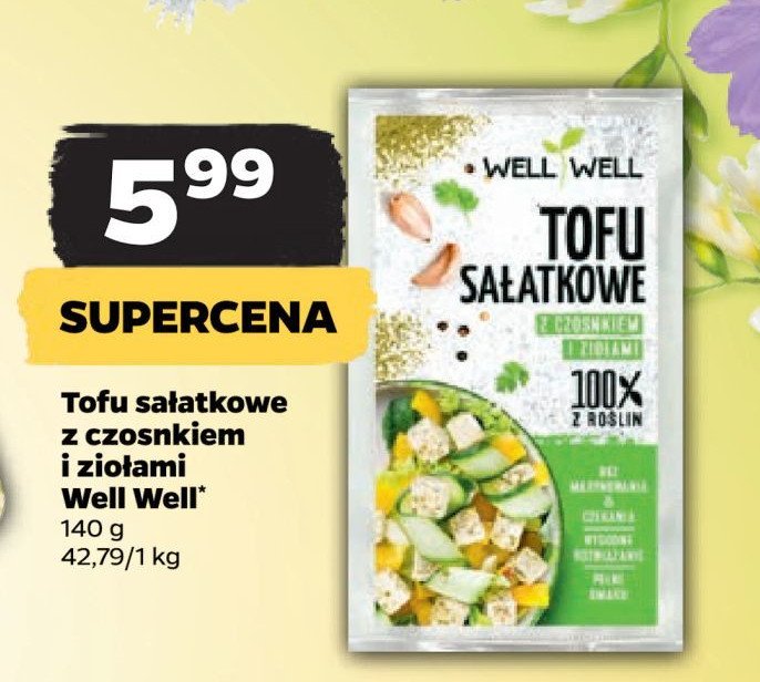 Tofu sałatkowe z czosnkiem i ziołami Well well promocja