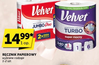 Ręcznik papierowy Velvet Jumbo Duo promocja w Euro Sklep