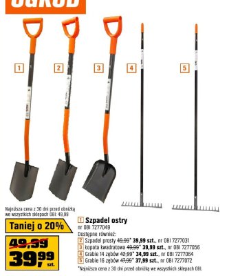 Szpadel prosty promocja w OBI