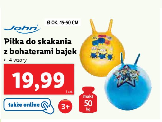 Pi艂ka do skakania z uchwytami 45-50 cm psi patrol John (zabawki) promocja