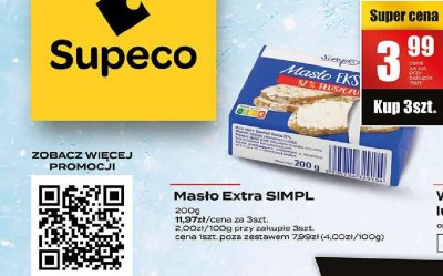 Masło Extra SIMPL promocja w Supeco