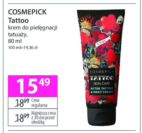 Krem ochronny after tattoo & daily cream Cosmepick tattoo promocja