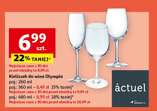 Kieliszek olympia 260 ml Actuel promocja