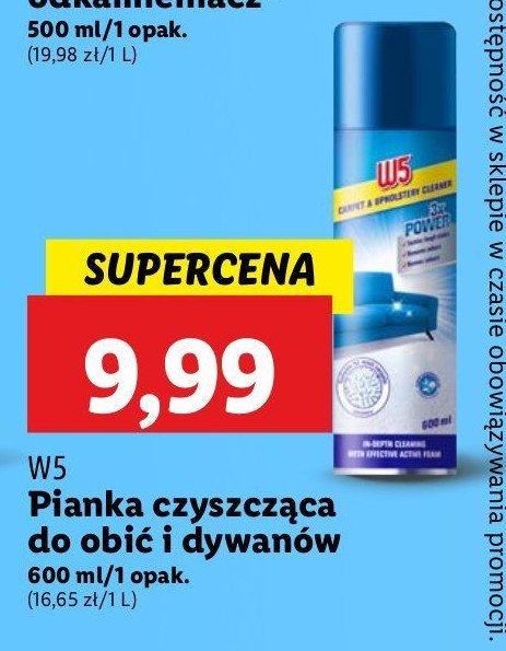 Pianka do czyszczenia dywanów i obić W5 promocja