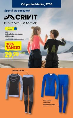 Bielizna funkcyjna dziewczęca promocja w Lidl