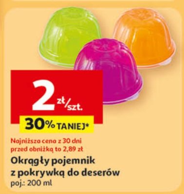 Okrągły pojemnik z pokrywką do deserów poj.: 200 ml promocja w Auchan