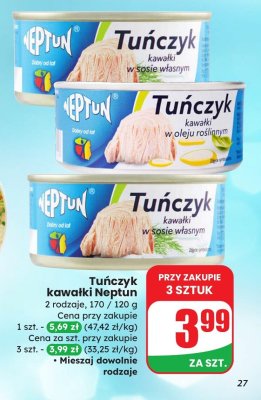 Tuńczyk kawałki w sosie własnym promocja w Dino