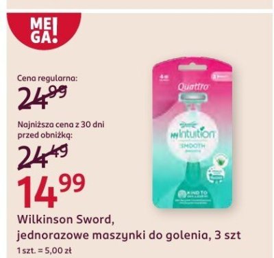 Jednorazowe maszynki do golenia 3 szt. promocja w Rossmann