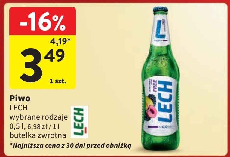 Piwo Lech free dark fruits sour promocja w Intermarche