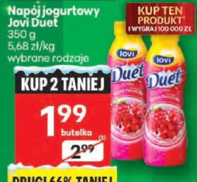 Napój jogurtowy Jovi Duet wybrane rodzaje promocja w Delikatesy Centrum