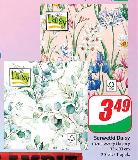 Serwetki papierowe 33 x 33 cm Daisy serwetki promocja