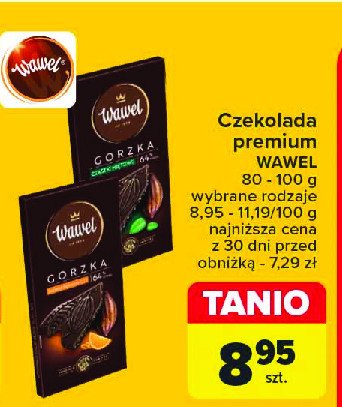 Czekolada z nadzieniem mi臋towym Wawel 70% cocoa promocja