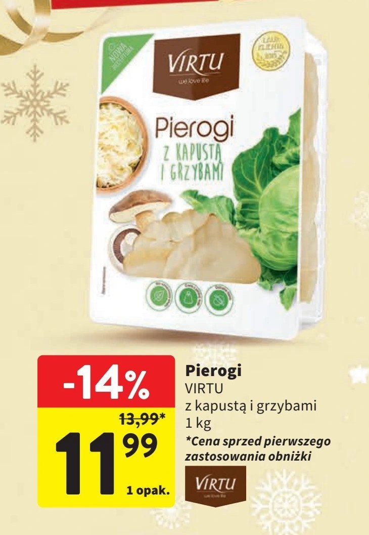 Pierogi z kapustą i grzybami Virtu promocja w Intermarche