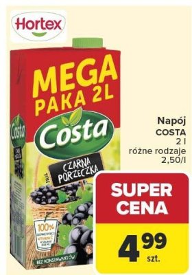 Napój COSTA różne rodzaje 2 l promocja w Carrefour