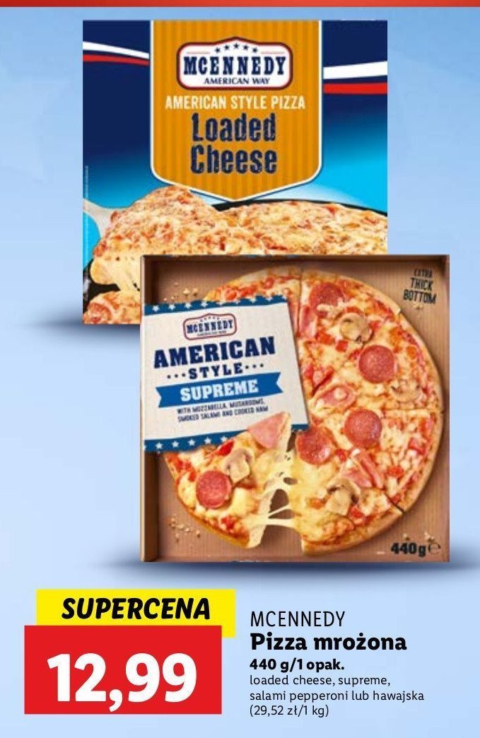 Pizza loaded cheese Mcennedy promocja